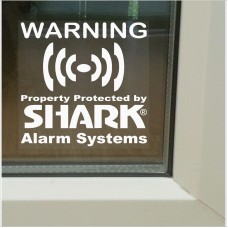 6 x Shark Property Protected Stickers-Monitored Alarm System for Windows-24hr Security Warning Signs for House,Home,Flat,Business,Unit,Property-Self Adhesive Vinyl 